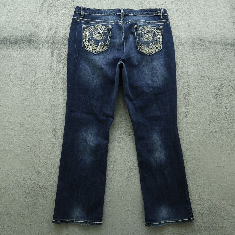 Code Bleu Jeans Women's Size 14/31 Blue Mid-Rise Andrea Bootcut Denim 32" Inseam
